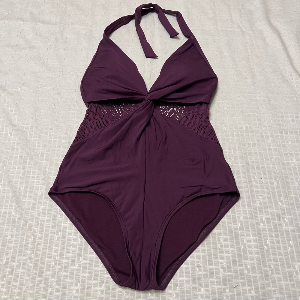 Laundry by shelli segal merlot one-piece Plum Women’s Size Large Bathing Suit